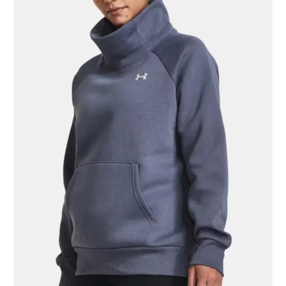 Under Armour UA Rival Fleece Funnel Neck Sweatshirt Purple size S Cozy Fleece